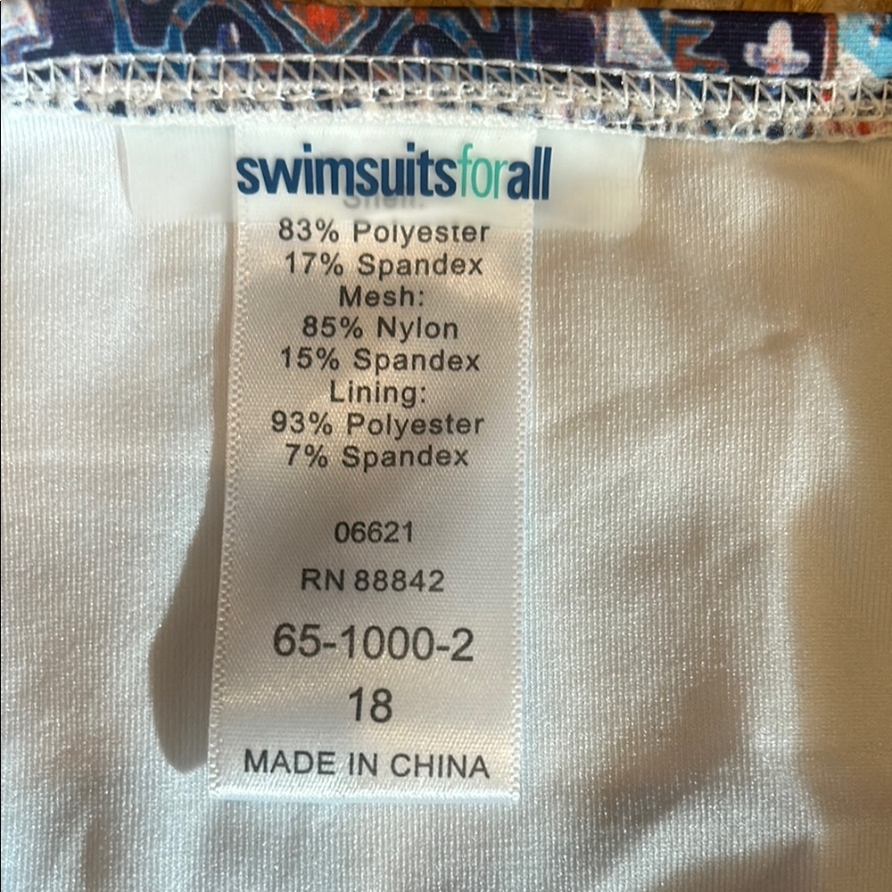 Swimsuits For All Blue and White Patterned Swimwear - Picture 11 of 11